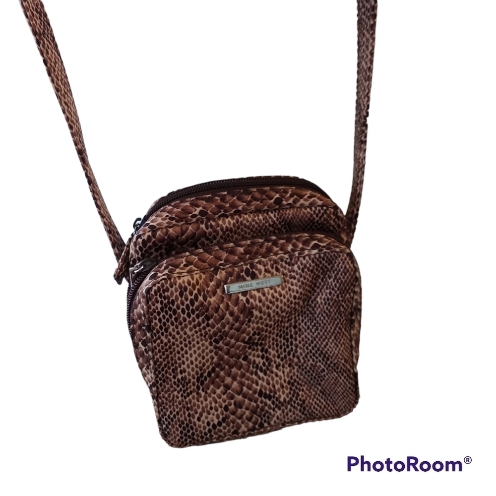 Mine West Taupe/Brown Animal Print Crossbody Bag